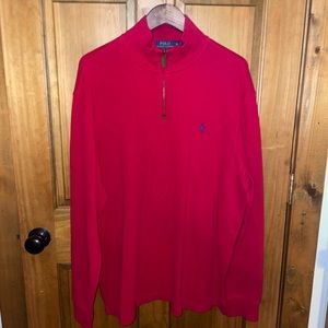 MEN POLO BY RALPH LAUREN RED COTTON QUARTER ZIP